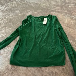 Anthropologie Green Cropped Long Sleeve (S)